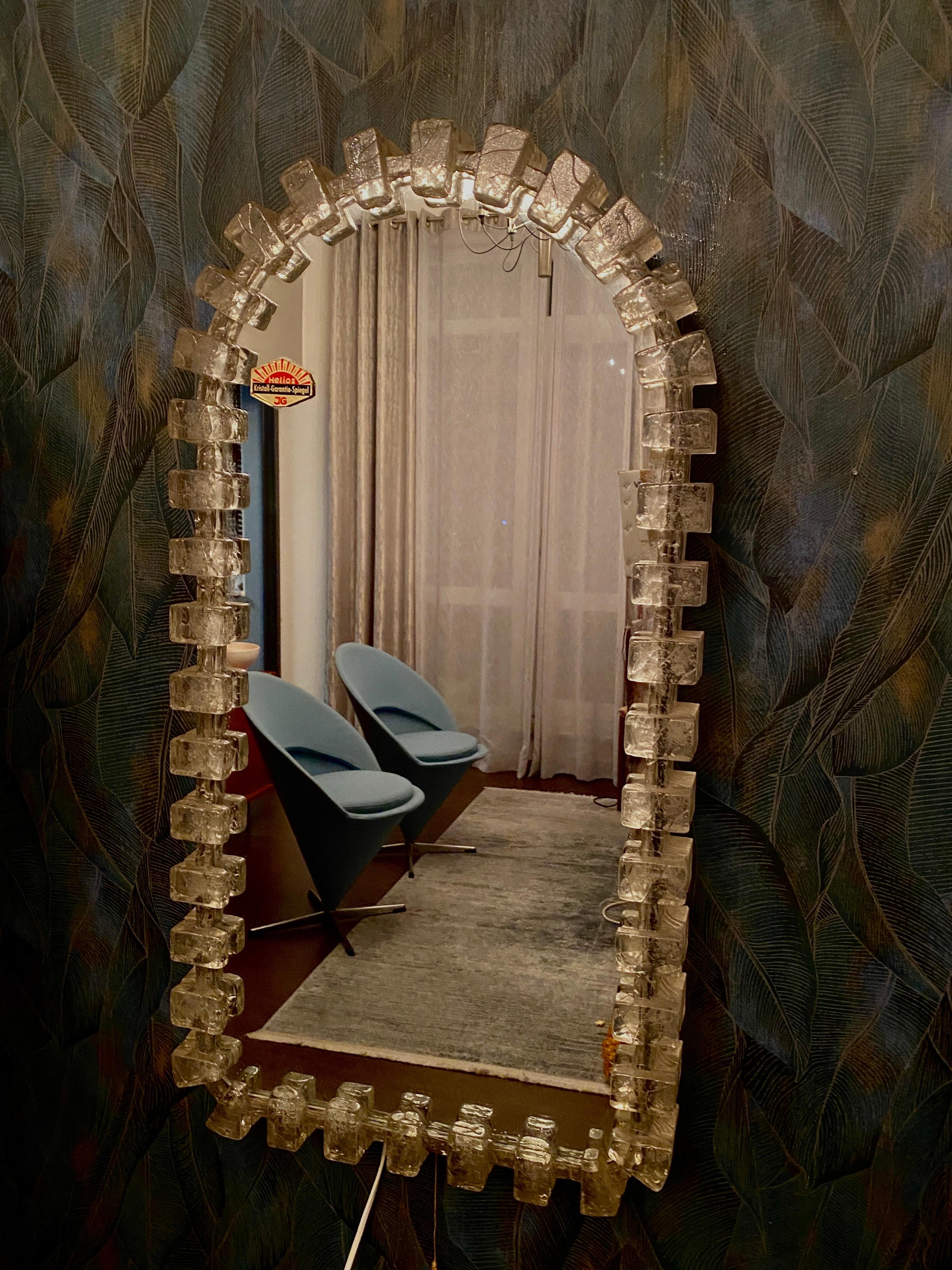 Mirror Illuminated mirror by Hillebrand For Sale