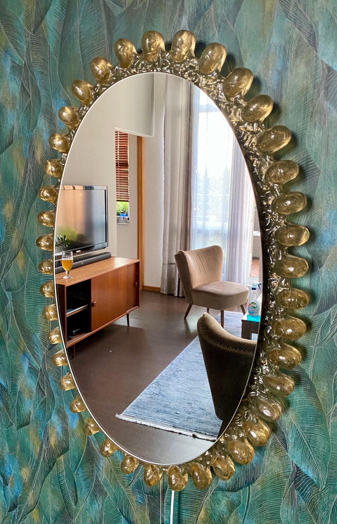 Illuminated mirror by Hillebrand For Sale 2