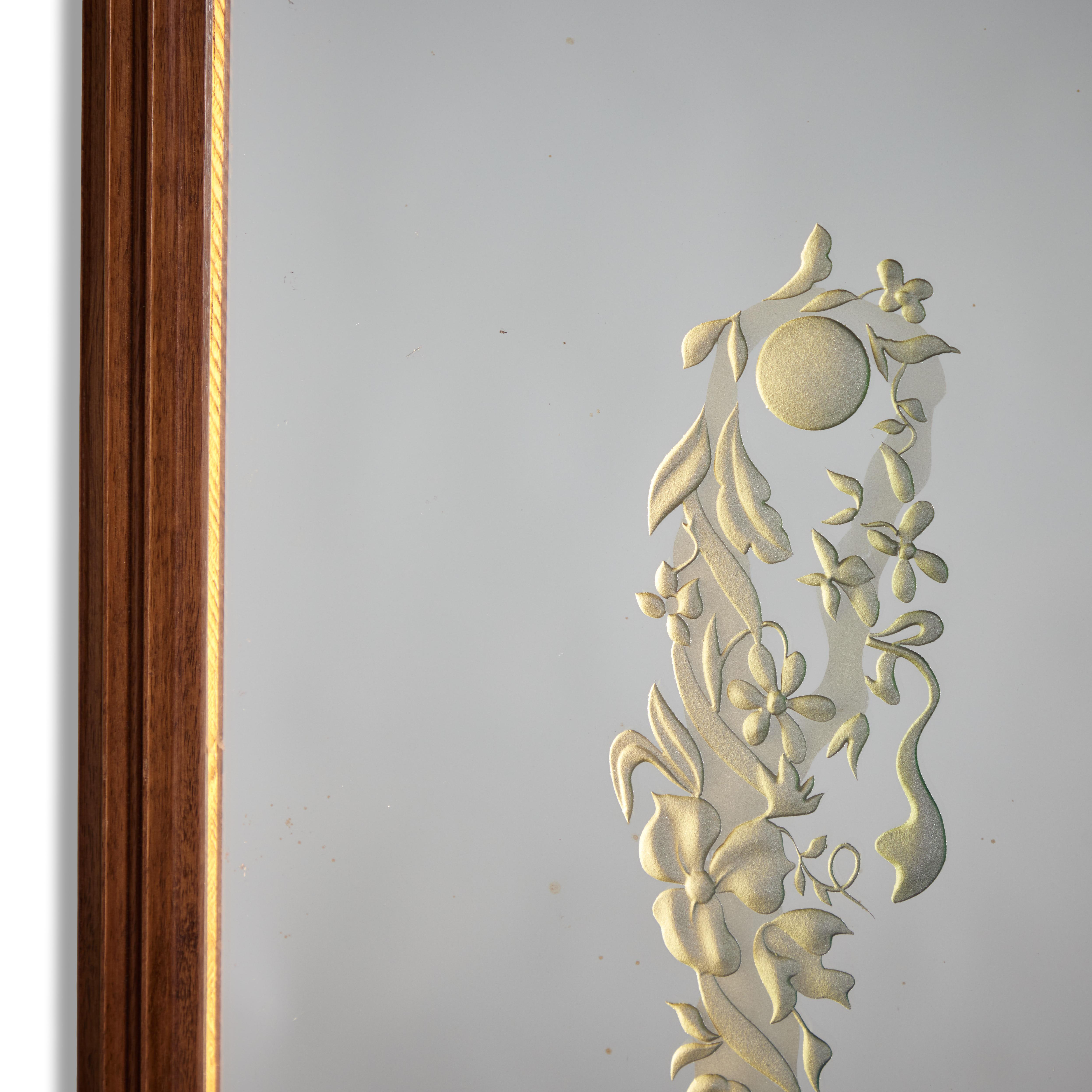 Glass Illuminated Mirror by Pietro Chiesa for Fontana Arte For Sale