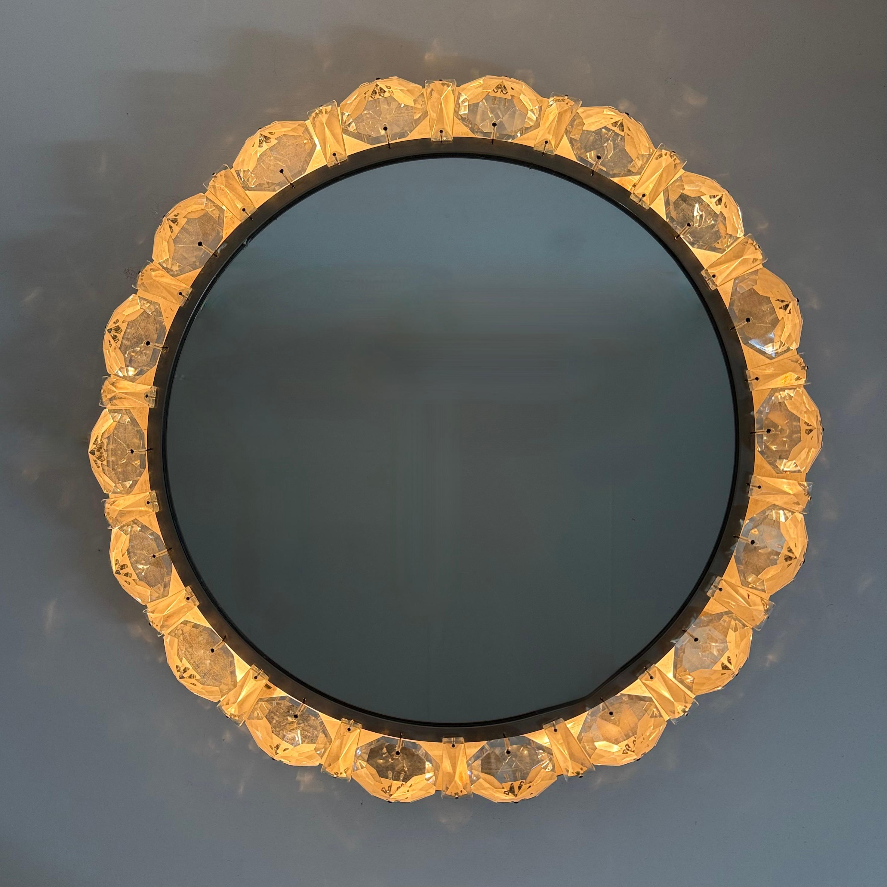 Metallo Specchio illuminato Model No. 3648 di E. Bakalowits & Söhne , 1950 Austria in vendita