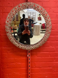 Illuminated Mirror with Floral Frame by Emil Stejnar