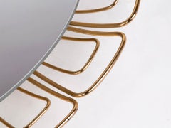 Beleuchteter ovaler 26" Spiegel Glas & Messing von Hillebrand, Deutschland 1950er Jahre