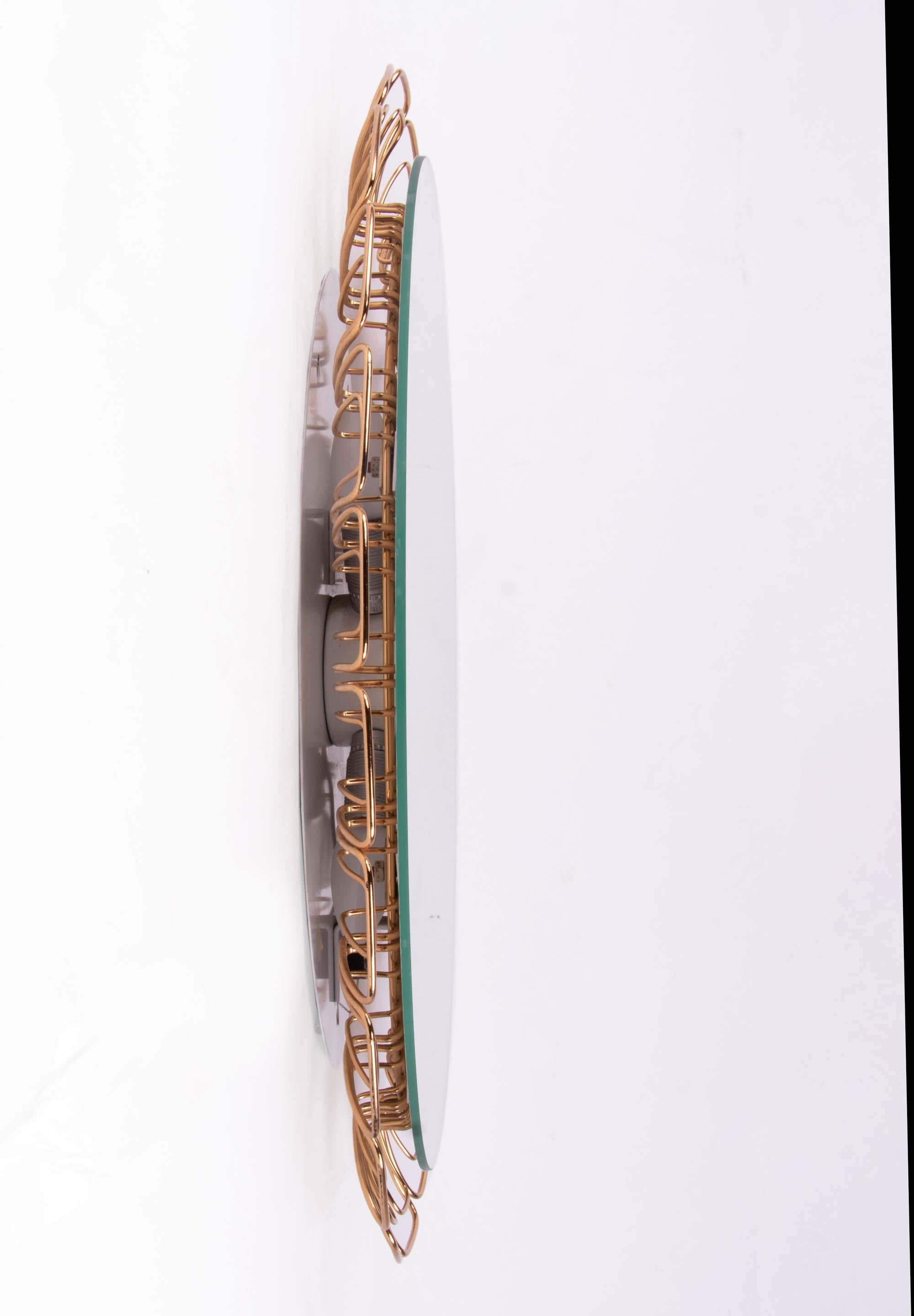 Mid-Century Modern Miroir rétro-éclairé ovale 26