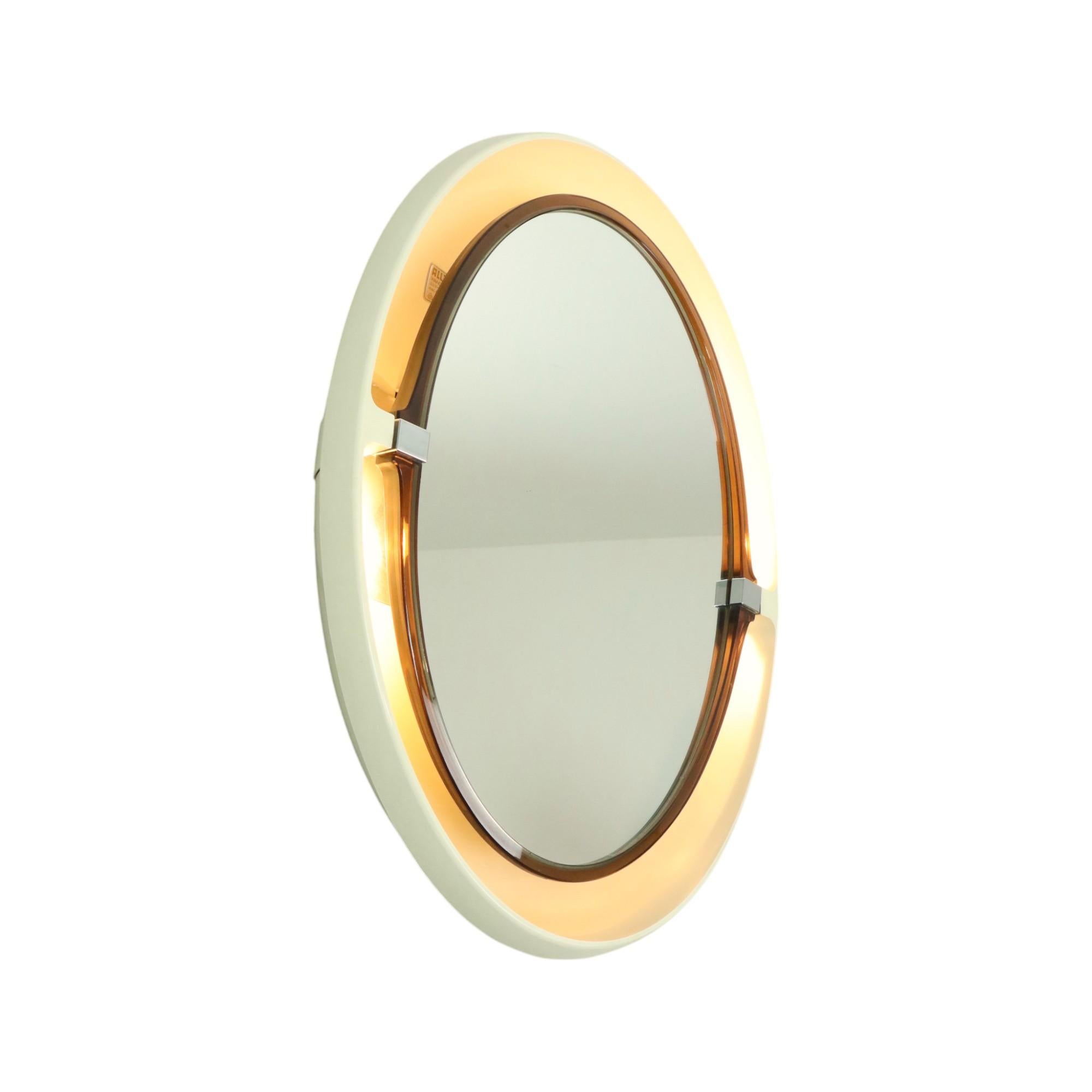 Beleuchteter ovaler Spiegel Allibert Space Age Retro Vintage Badezimmer 2