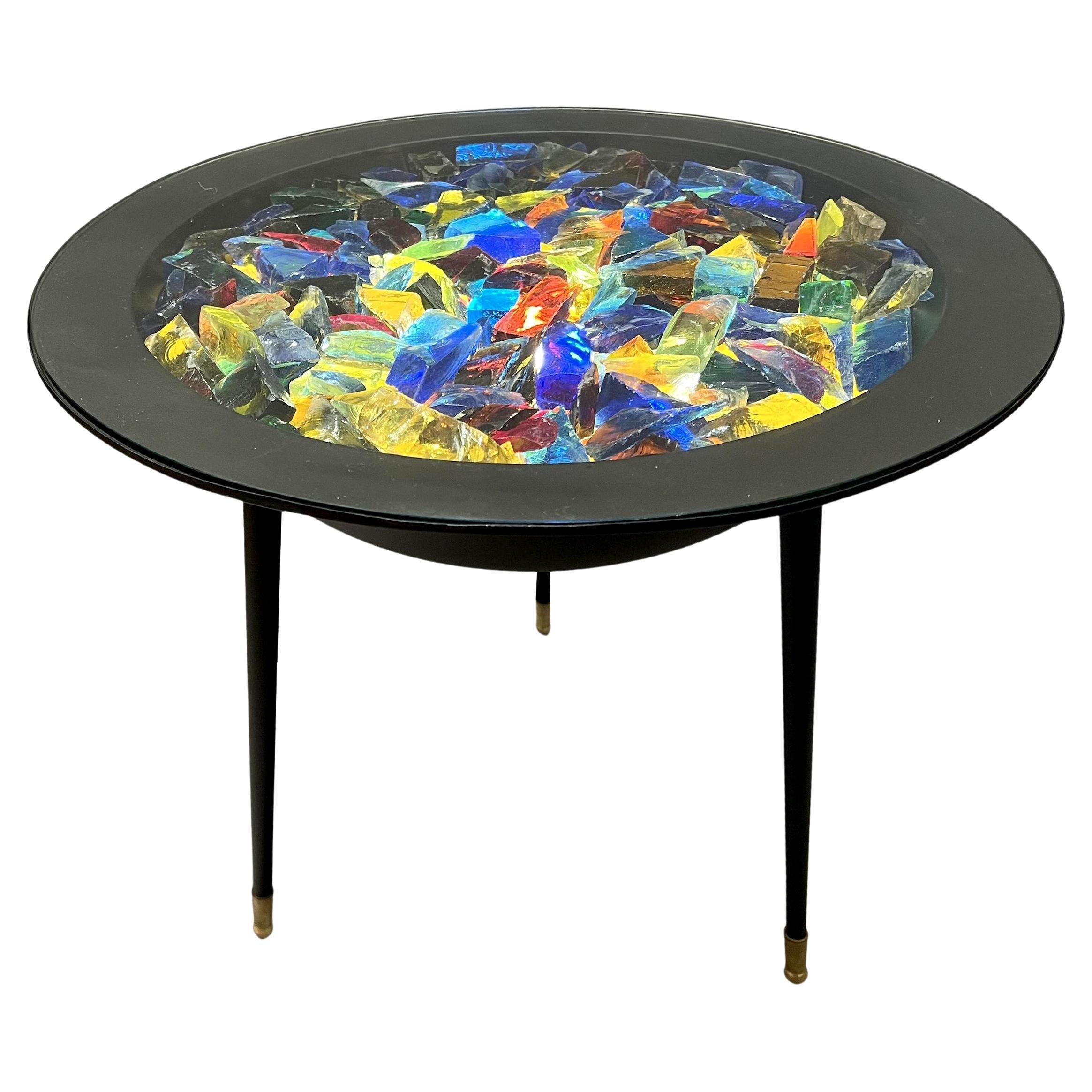 Illuminated pedestal table, attributed to Jean-Simon Labret, circa 1950 / 1960 For Sale