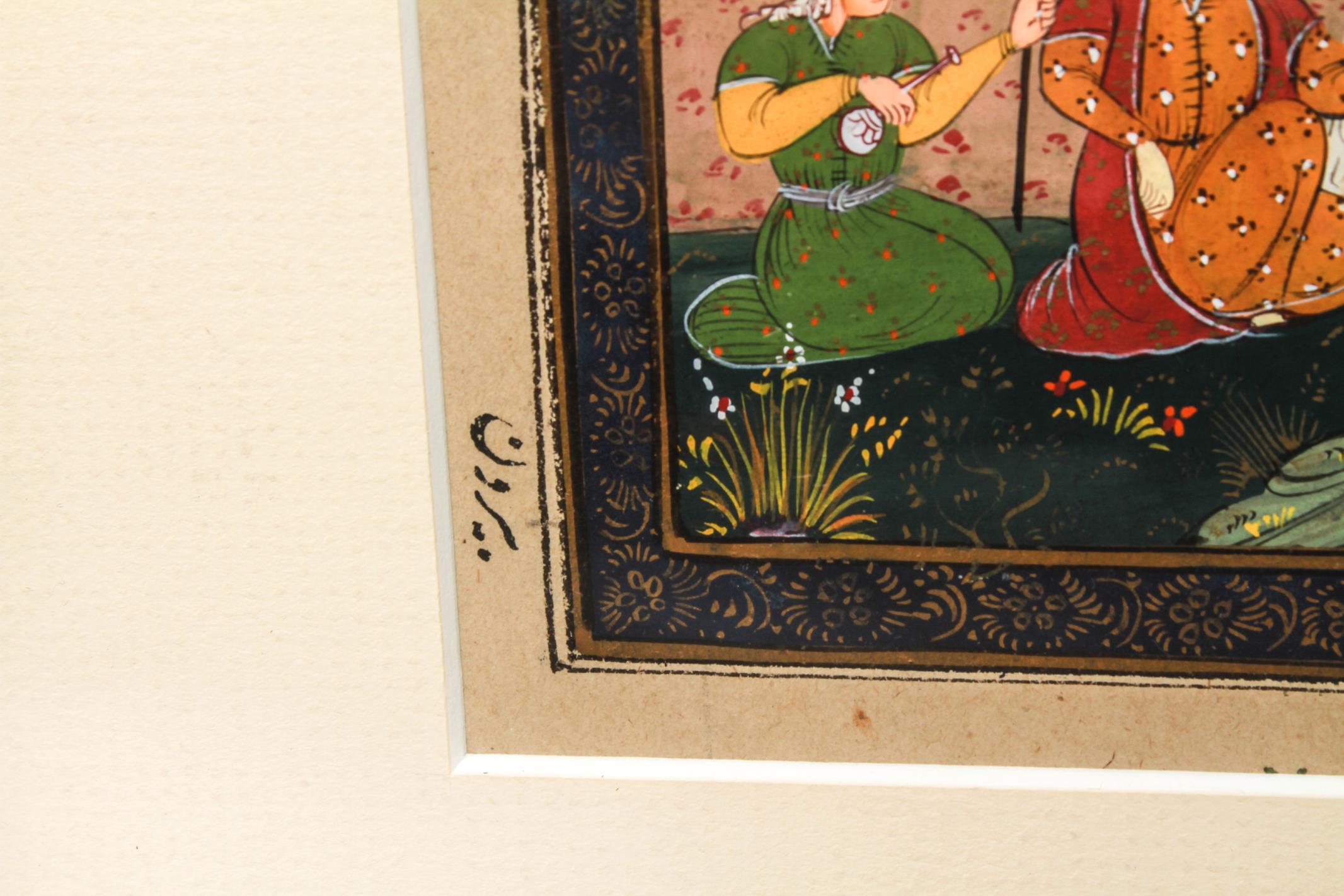 Paper Illuminated Persian Manuscript Miniature with Shahnameh Scene