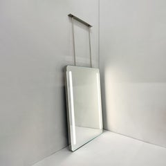 Illuminated Quadris Ceiling Suspended Rectangular Mirror Stainless Steel Frame