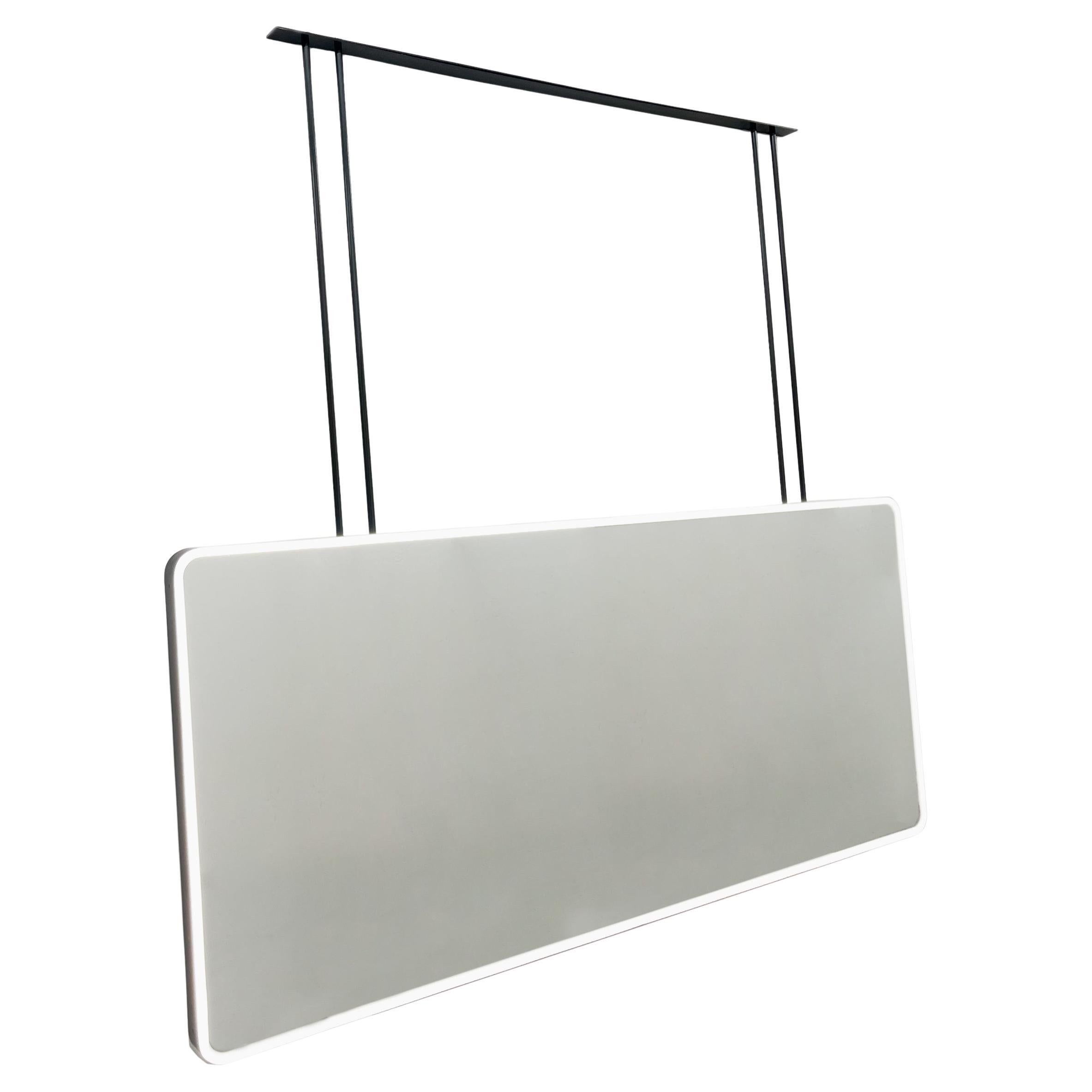 Illuminated Quadris Suspended Rectangular Bathroom Island Double-sided Mirror For Sale