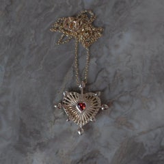 Illuminated Red Heart Charm in 14K Gold by Anastassia Sel Jewelry