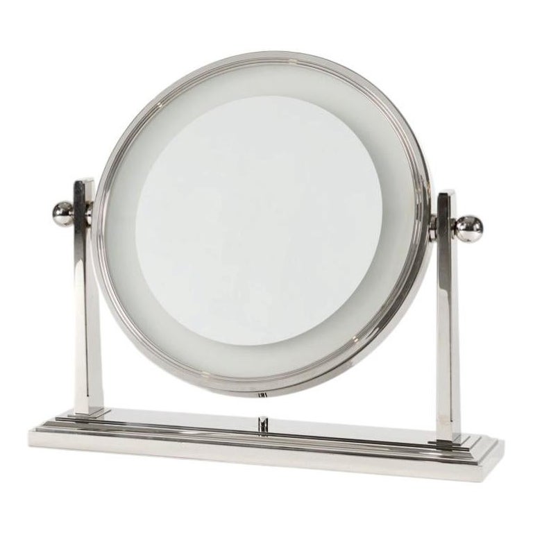 Illuminated Round Vanity Mirror, United States, 20th Century For Sale