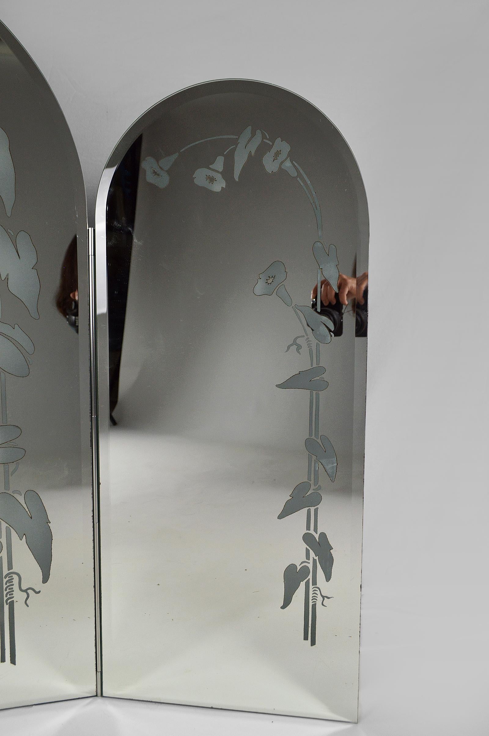 Beleuchteter Triptychon-Spiegel, Italien, ca. 1970-1980 im Angebot 1