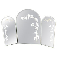 Miroir triptyque illuminé, Italie, vers 1970-1980
