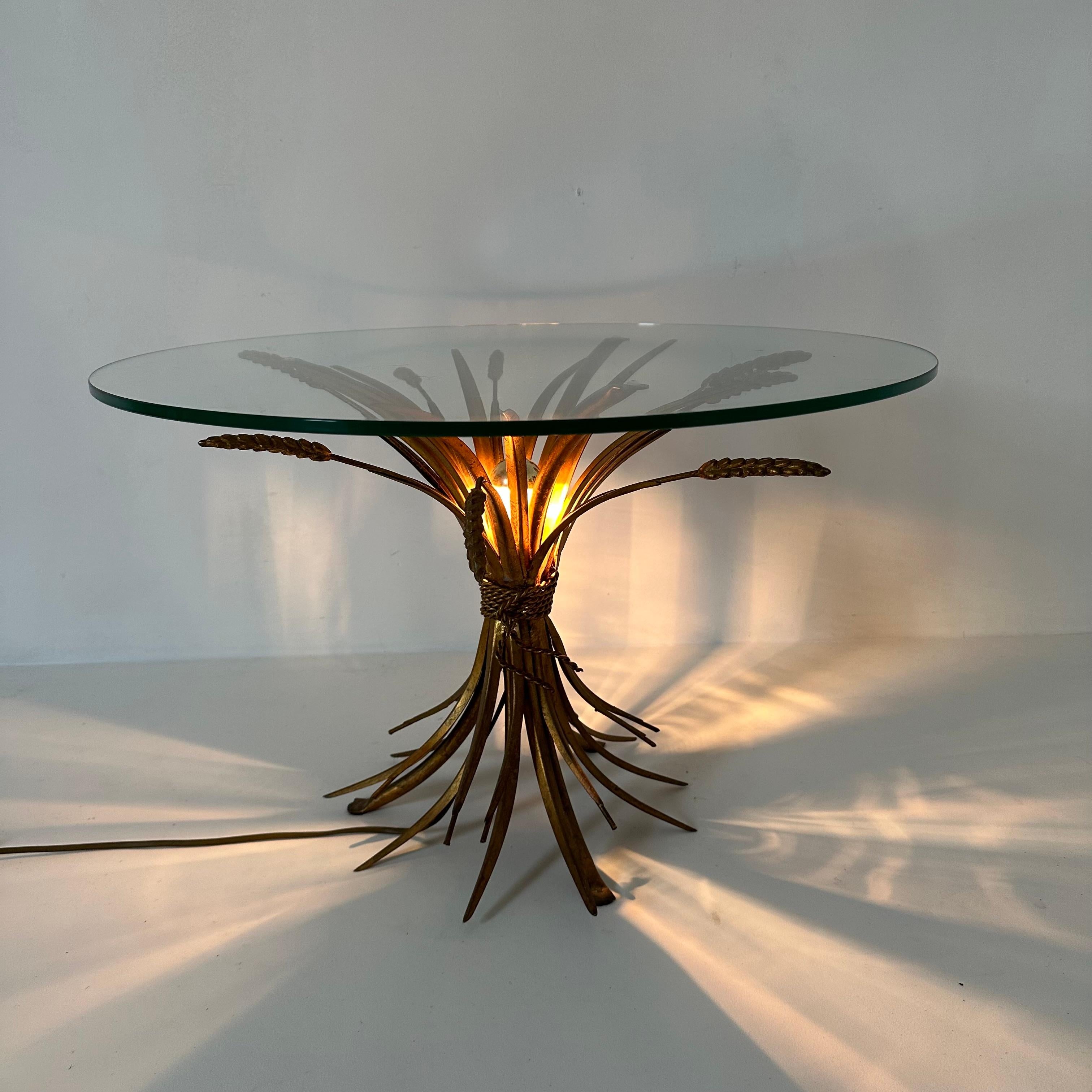 Italian Illuminated wheat sheaf side table , 1970s For Sale