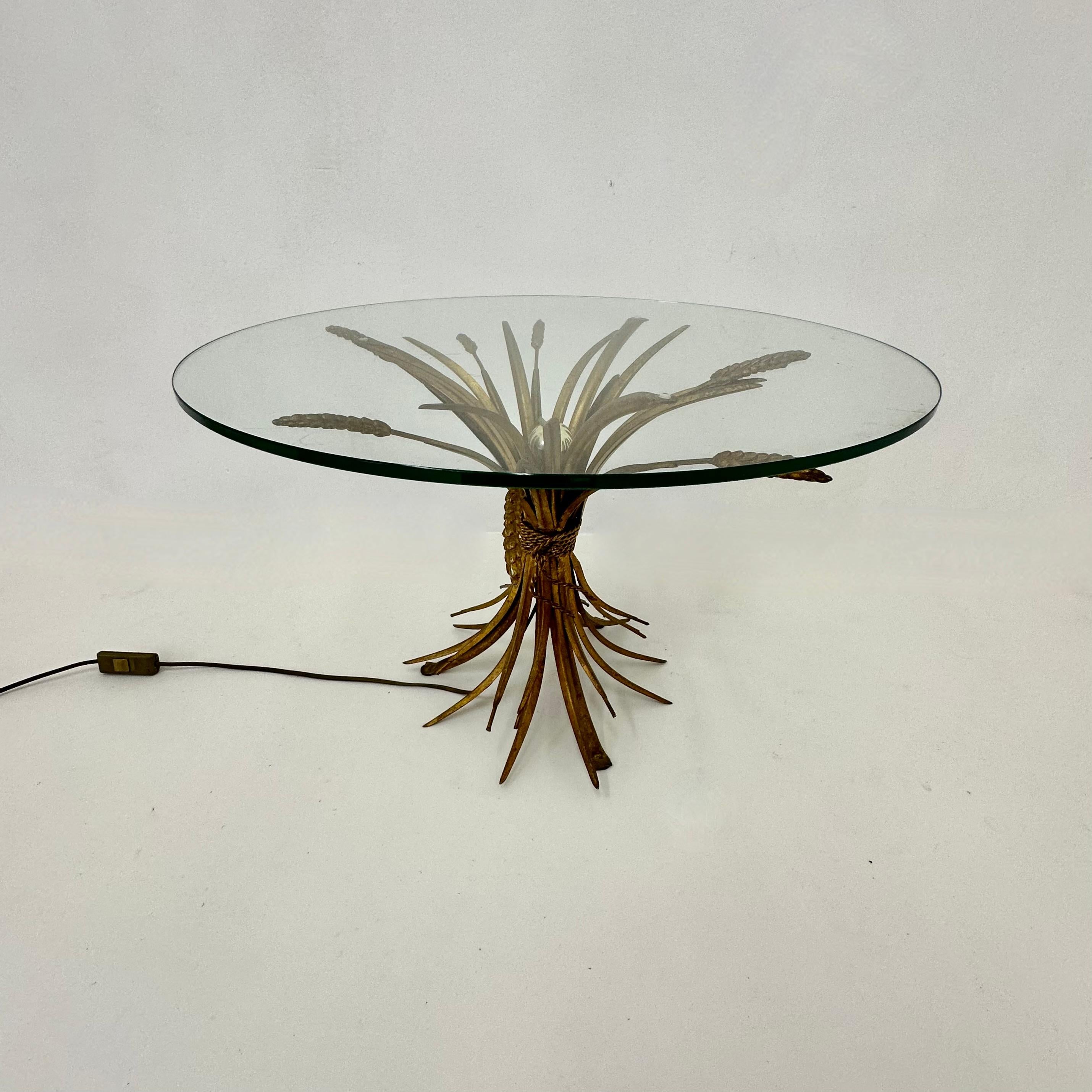 Late 20th Century Illuminated wheat sheaf side table , 1970s For Sale