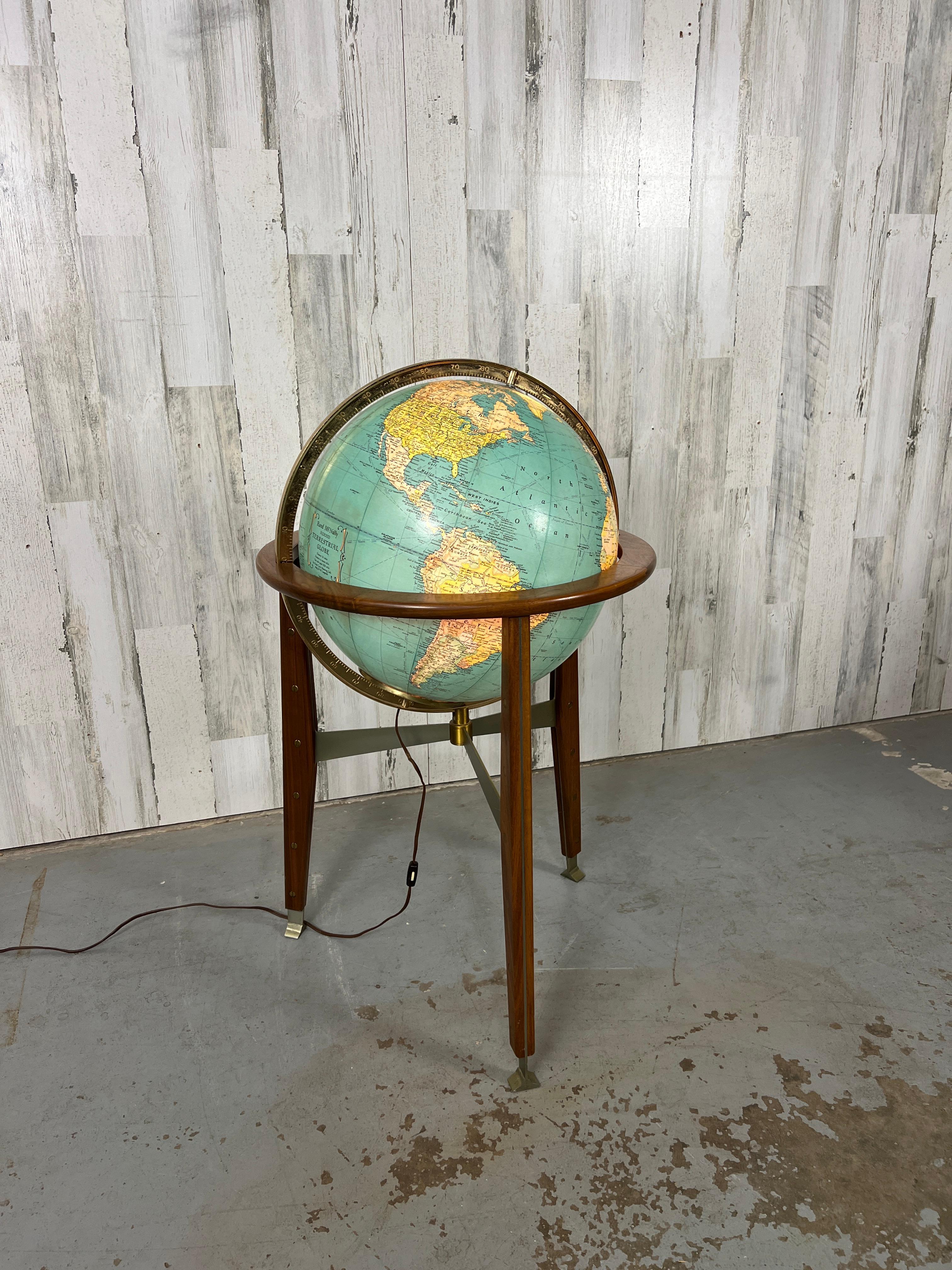 American Illuminated World Globe attributed to Edward Wormley