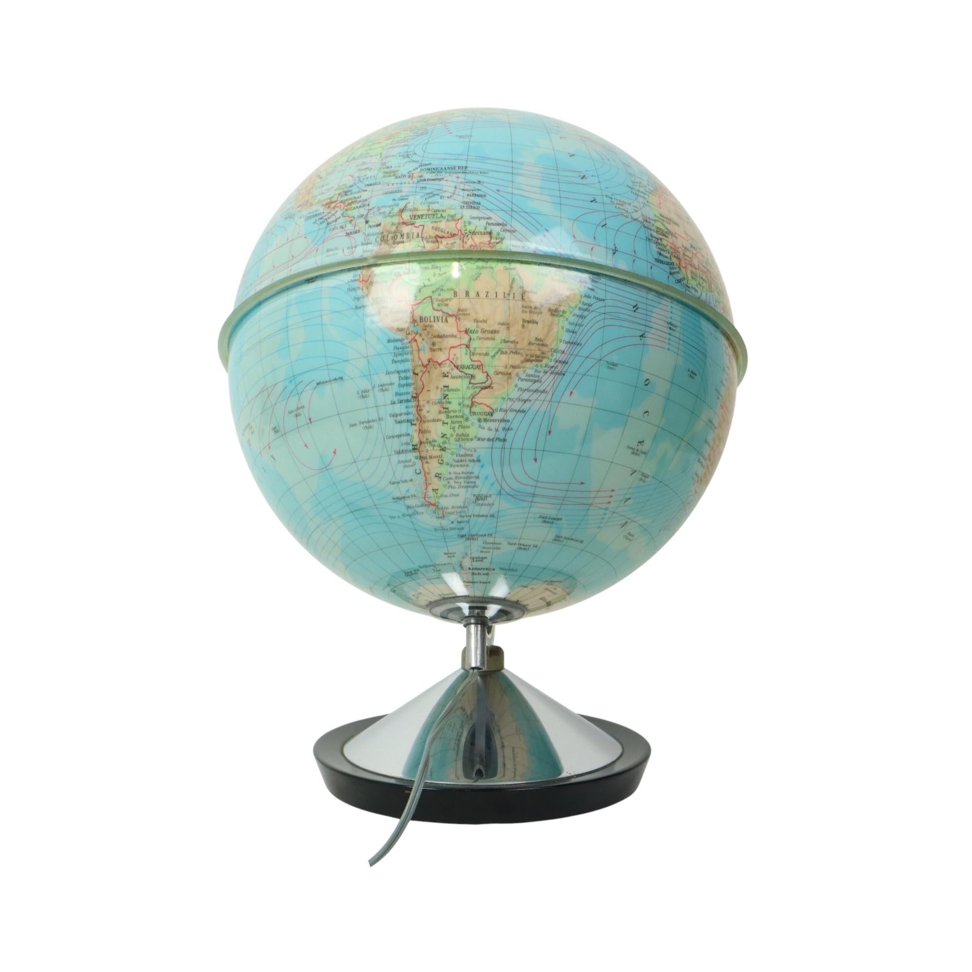 Illuminated World Globe Lamp 1967 Standard Globe Dutch Gdp Italy en vente 5