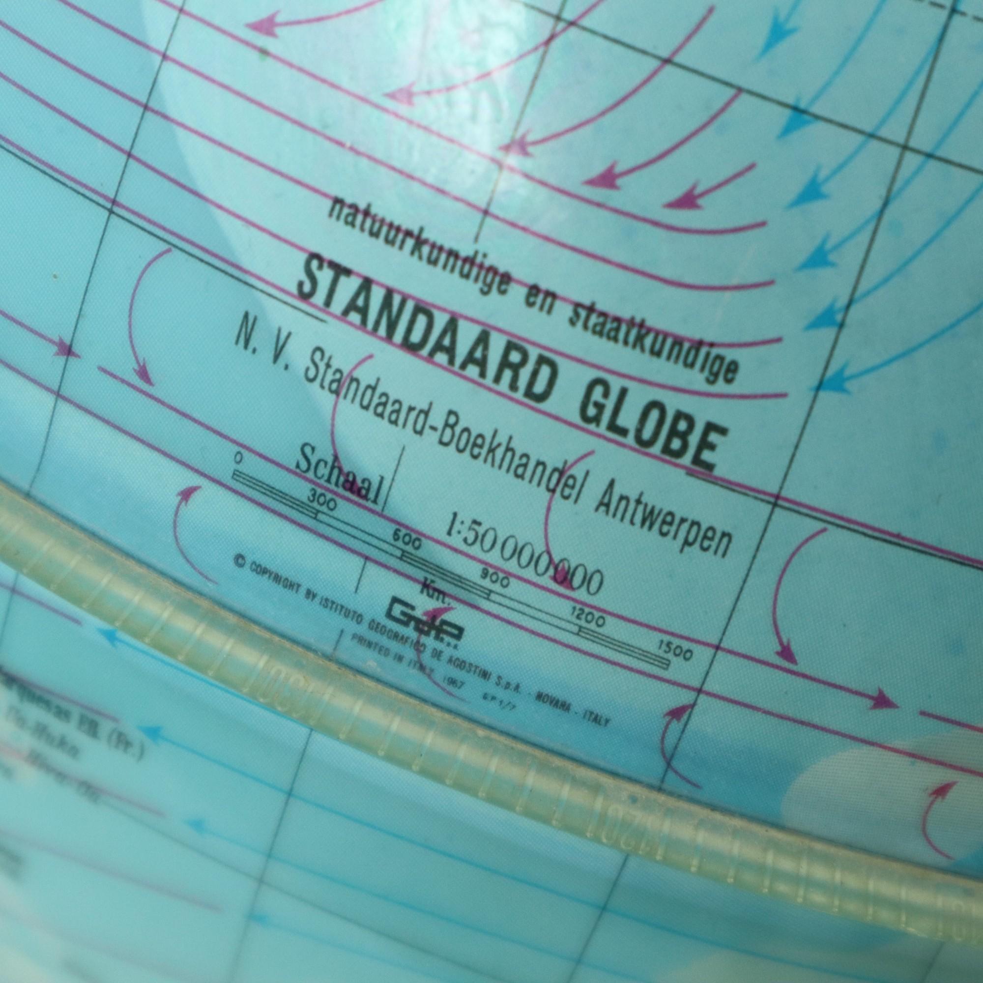 Illuminated World Globe Lamp 1967 Standard Globe Dutch Gdp Italy en vente 2