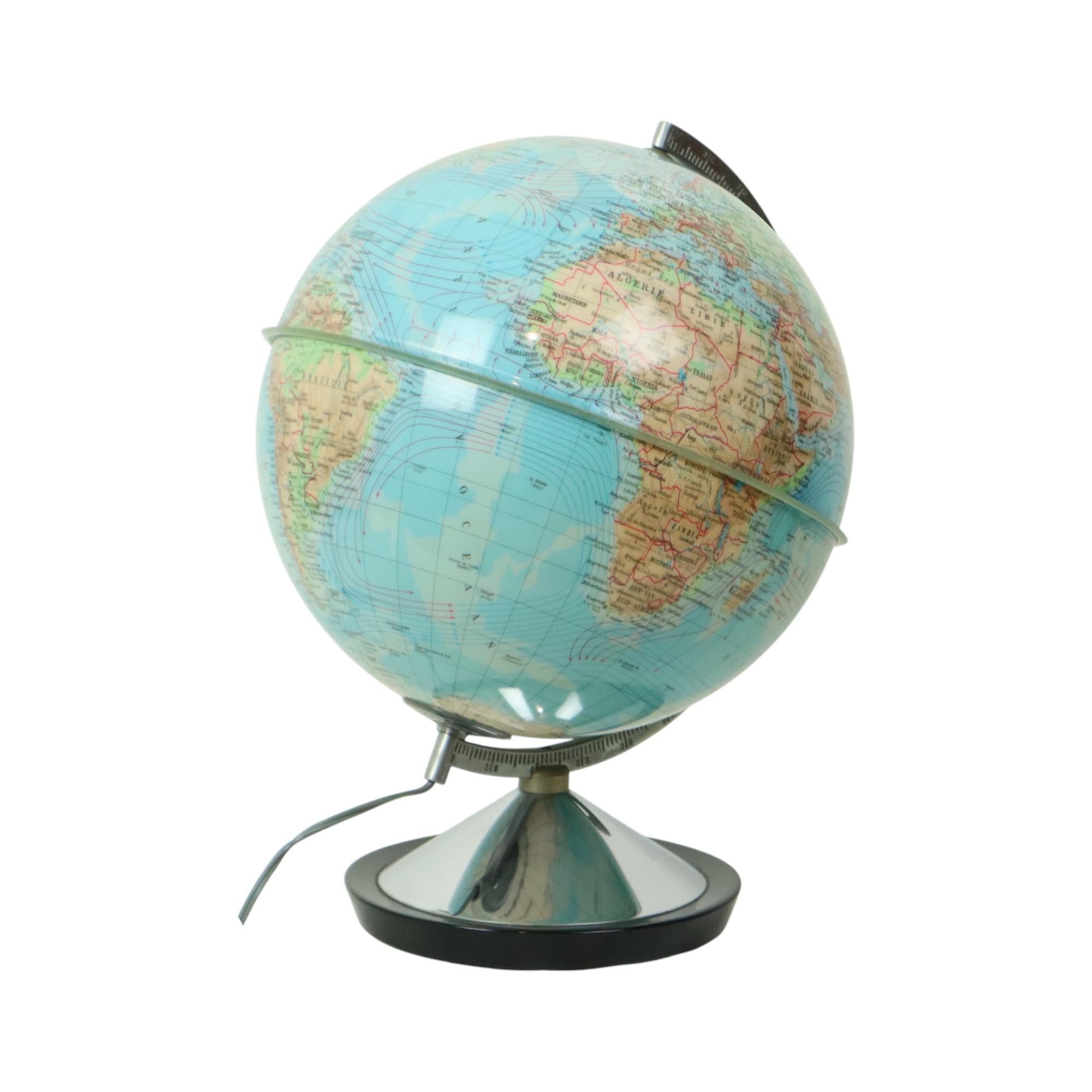Illuminated World Globe Lamp 1967 Standard Globe Dutch Gdp Italy en vente 3