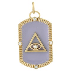 Illuminati-Symbol-Anhänger mit Diamanten aus 18 Karat Gelbgold