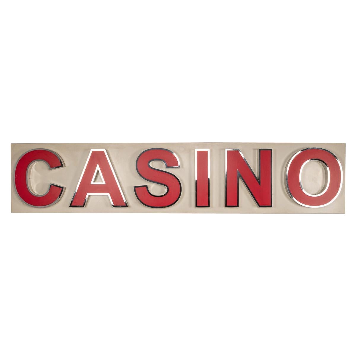 Beleuchtendes Casino-Werbeschild, um 1970