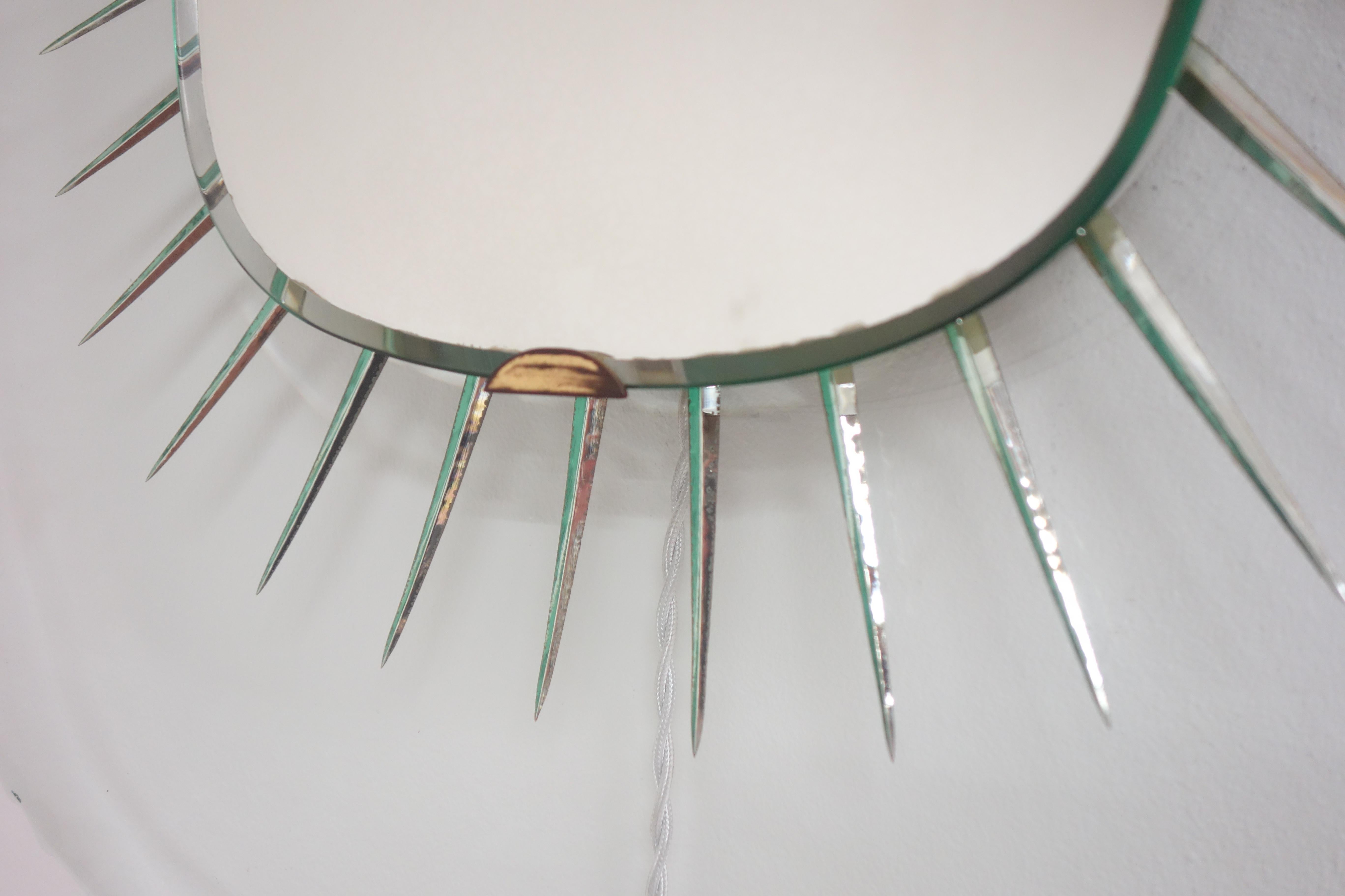 Illuminating Glass Mirror Model 1657 by Max Ingrand, Ed. Fontana Arte circa 1958 In Good Condition For Sale In Paris, FR