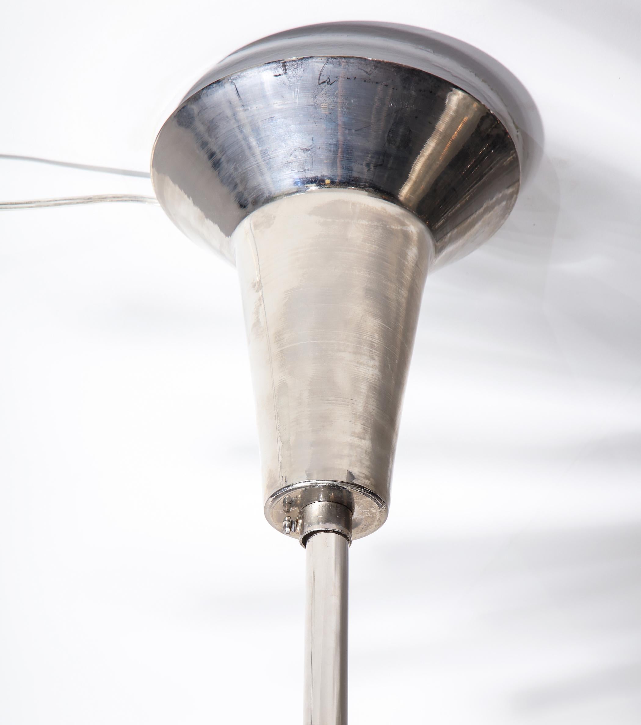 Illuminating Glass Rod Sputnik Chandelier in Polished Nickel For Sale 5