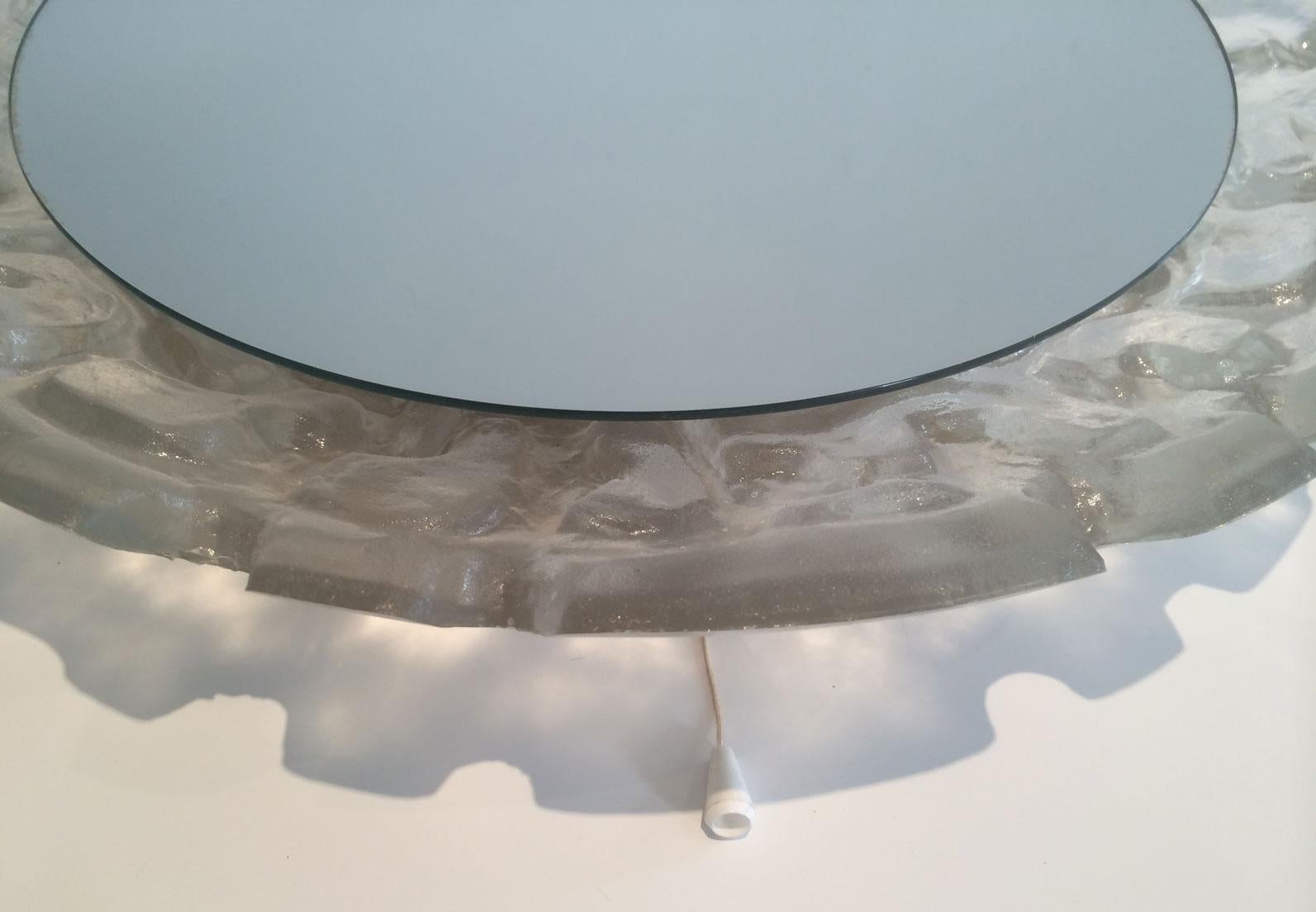 Late 20th Century Illuminating Molded Plastic Mirror, circa 1970 For Sale