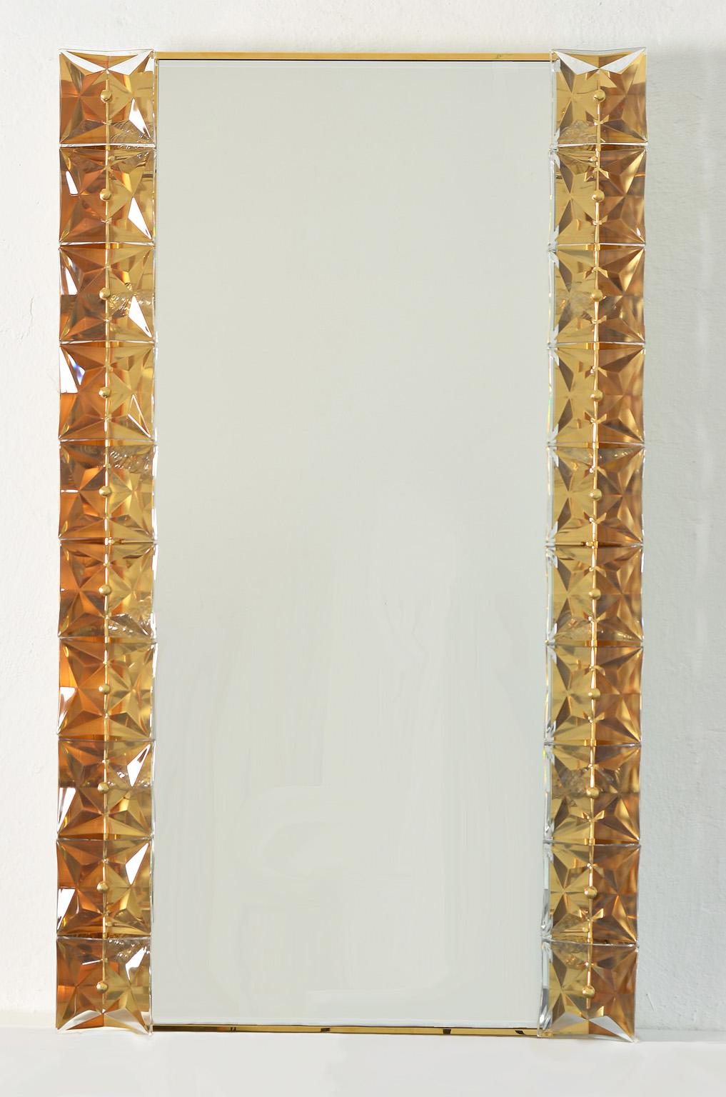 Illuminating Wall Mirror in Crystal Glass and Gilt Brass from Kinkeldey, 1970s For Sale 4