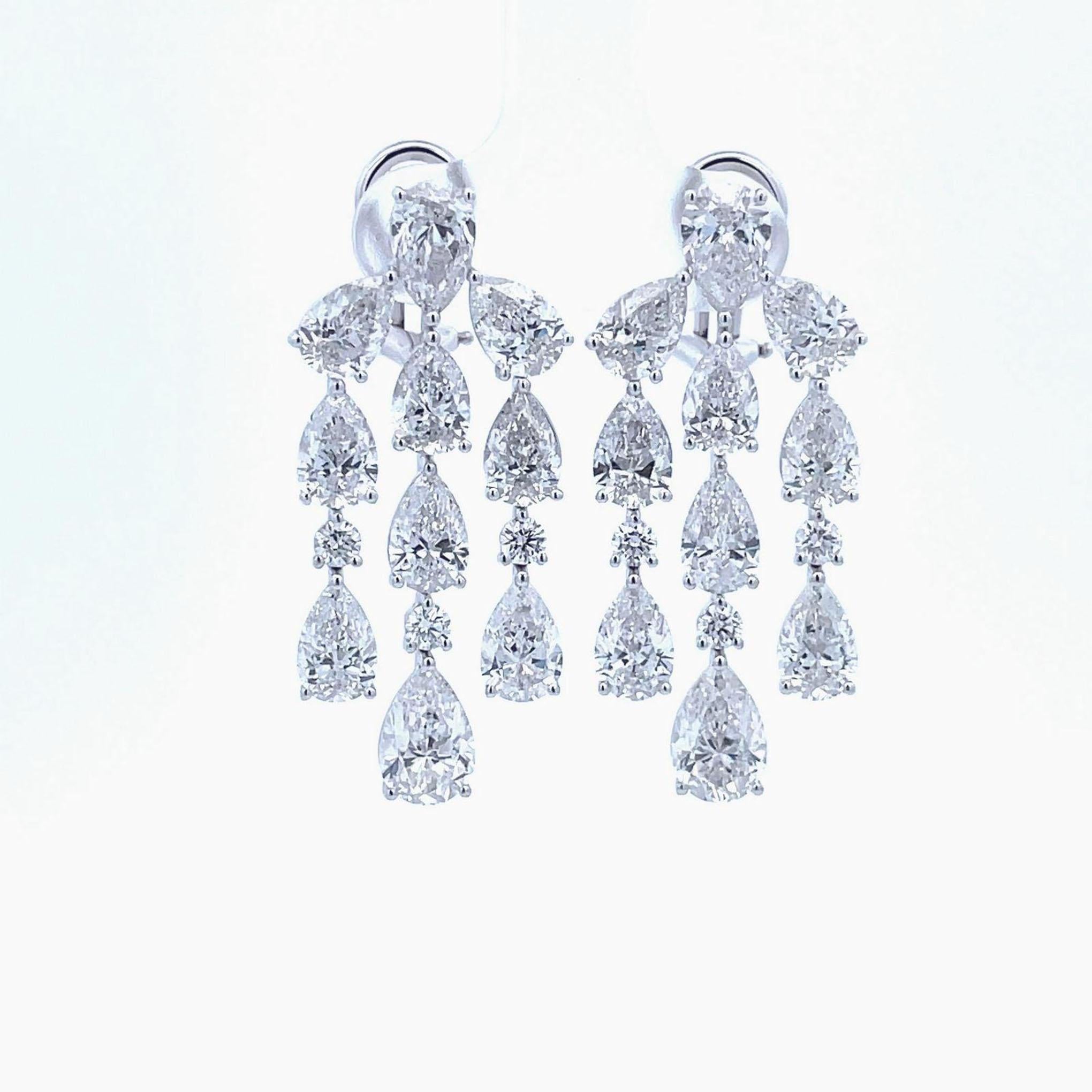 Illumine Chandeliers White Diamond Earrings