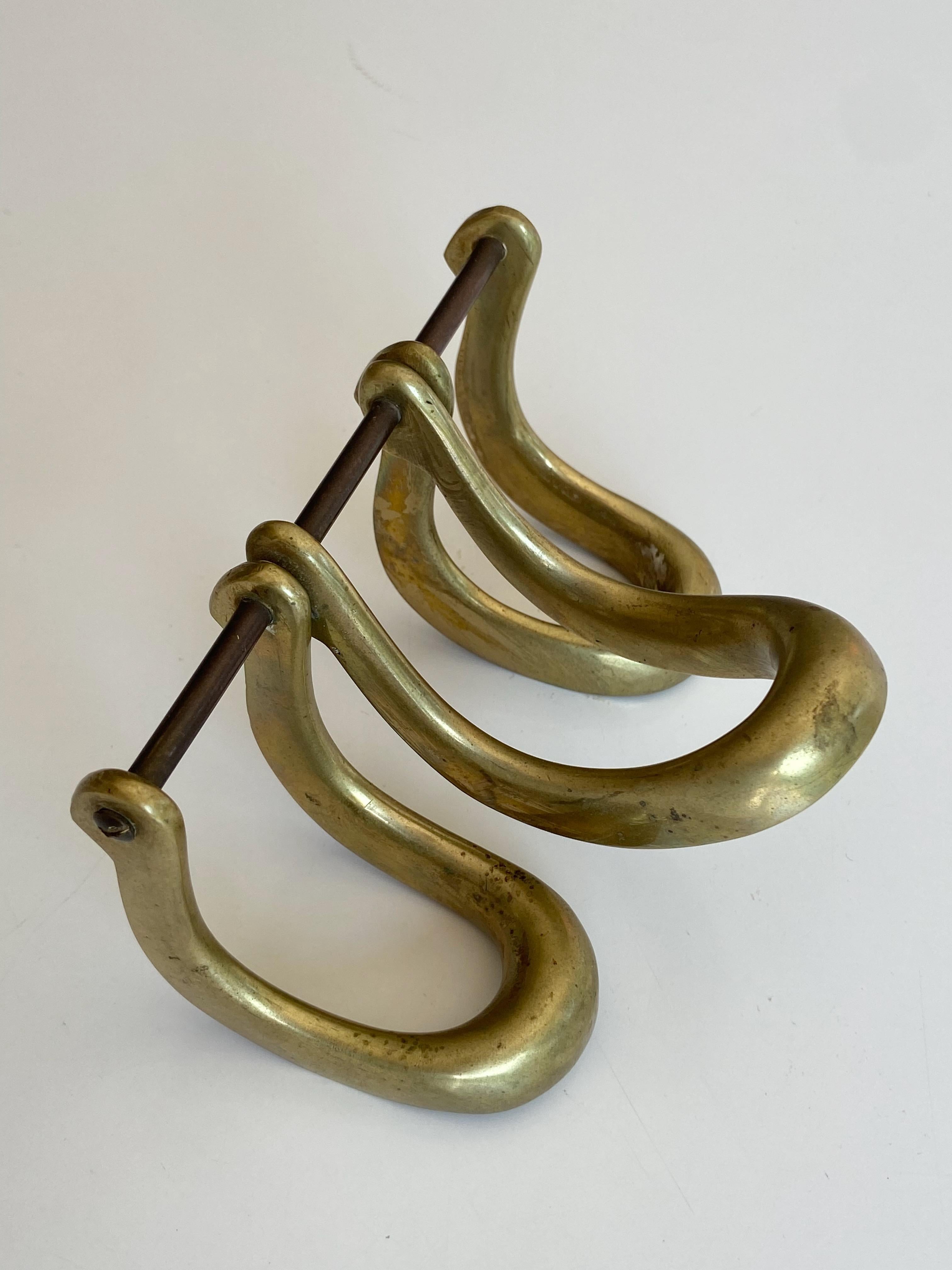Illums Bolighus brass Design pipe stand Made in Denmark In Good Condition In Krefeld, DE
