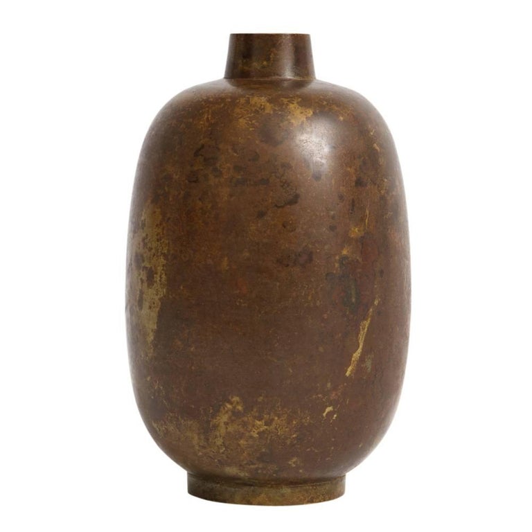 Mid-Century Modern Illums Bolighus Bronze Vase, Signed