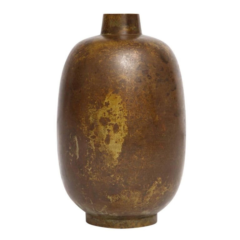 Danish Illums Bolighus Bronze Vase, Signed