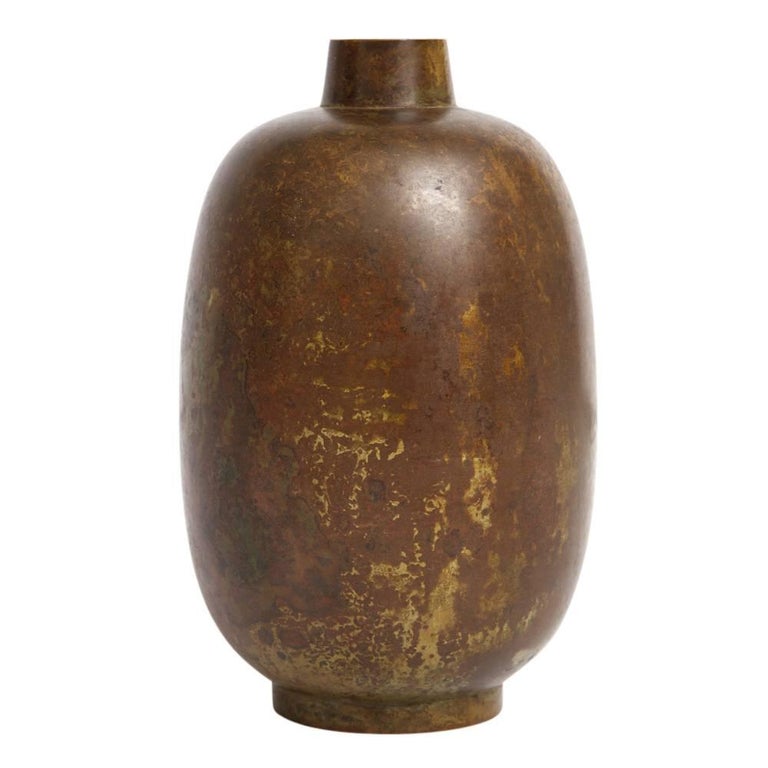 Illums Bolighus Bronze Vase, Signed In Good Condition In New York, NY