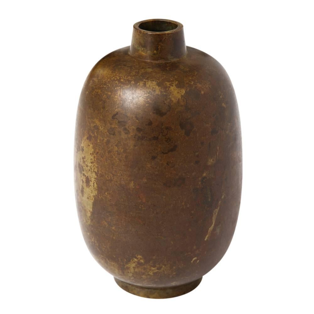 Danish Illums Bolighus Bronze Vase, Signed