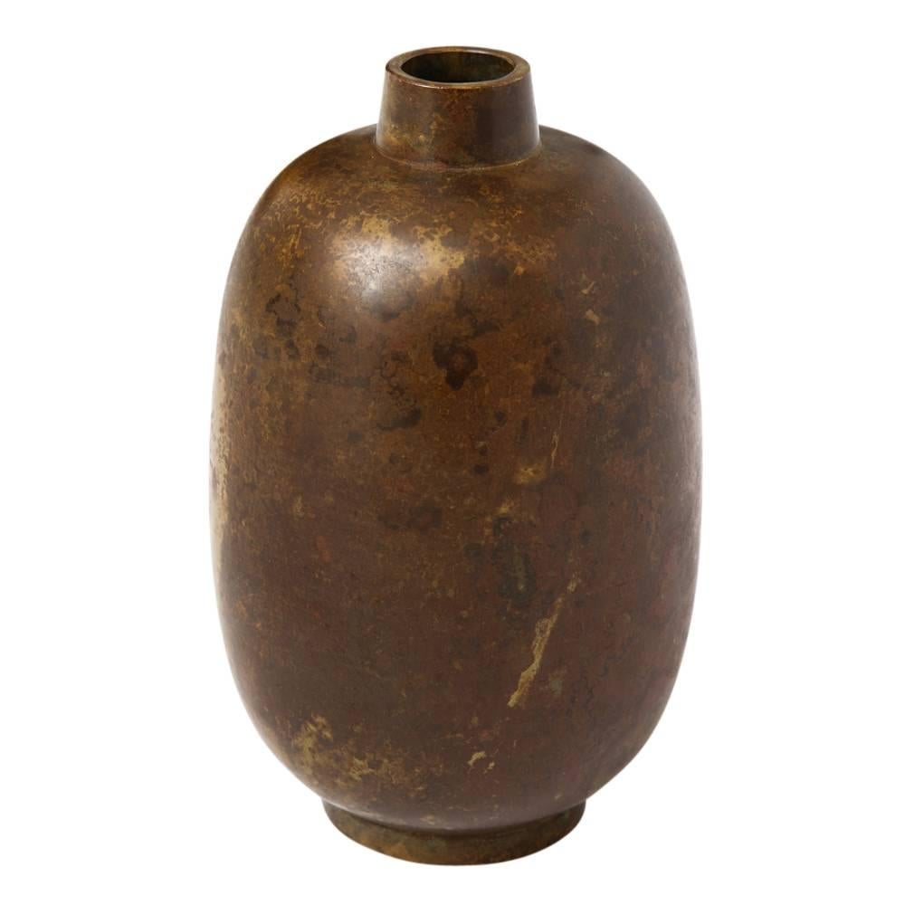 Illums Bolighus Bronze Vase, Signed In Good Condition In New York, NY