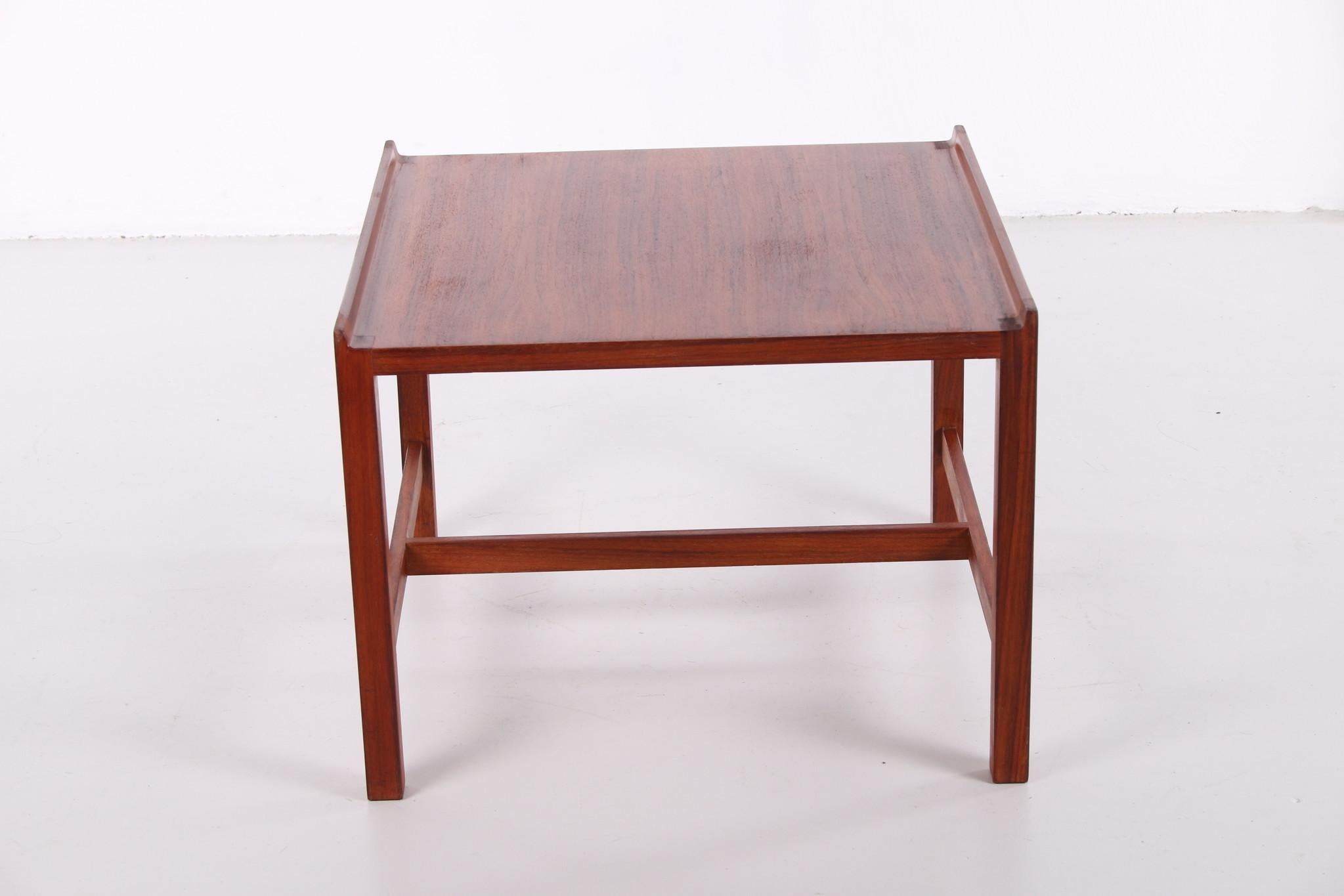 Teak Illums Bolighus Danish Vintage Coffee Table or sidetable with Raised Edge, 1960s