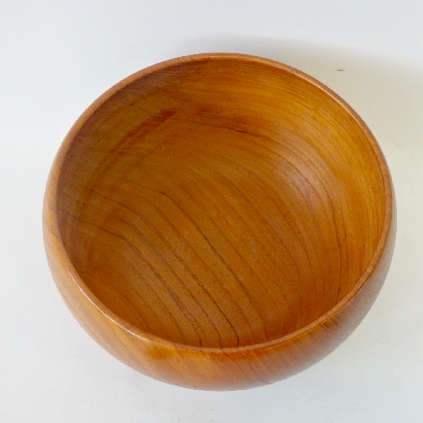 Hand-Crafted Illums Bolighus Kay Bojesen Style Turned Teak Bowl