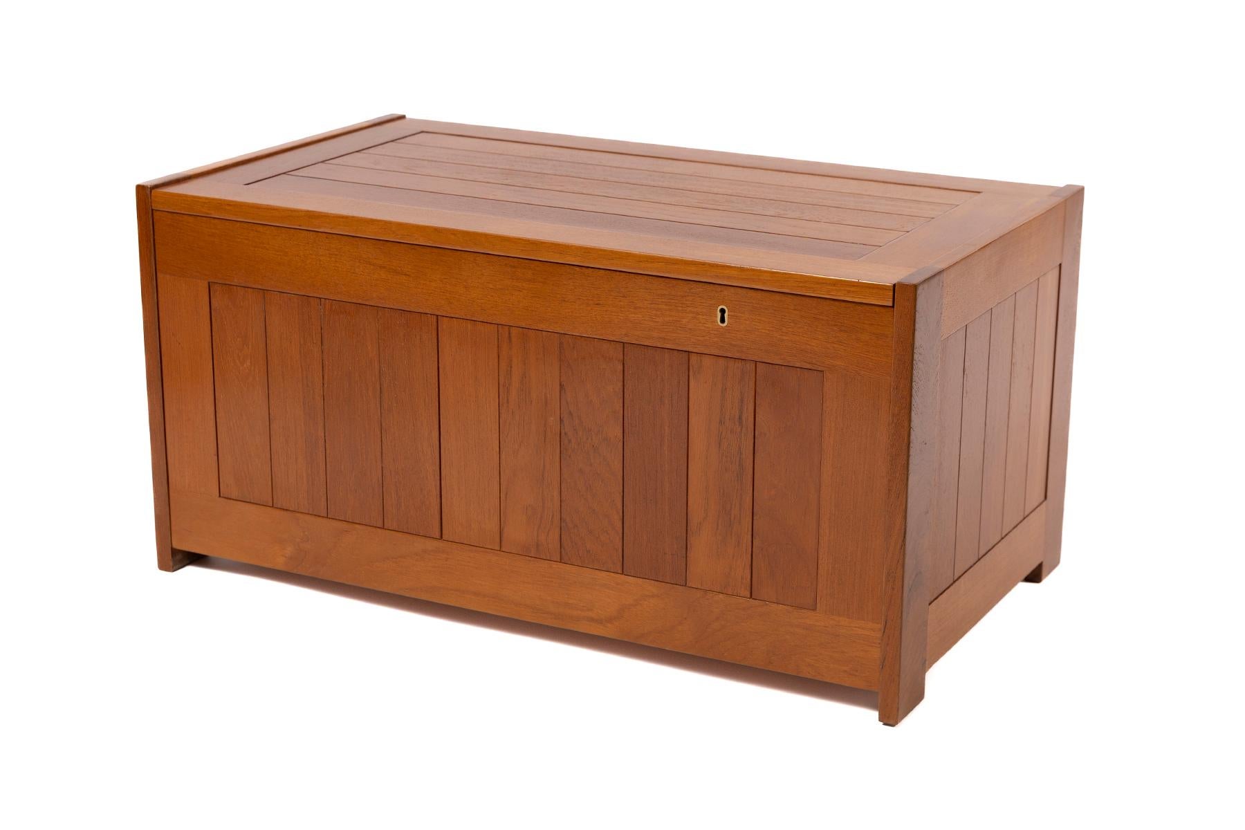Mid-20th Century Teak & Leather Blanket Chest by Illums Bolighus For Sale