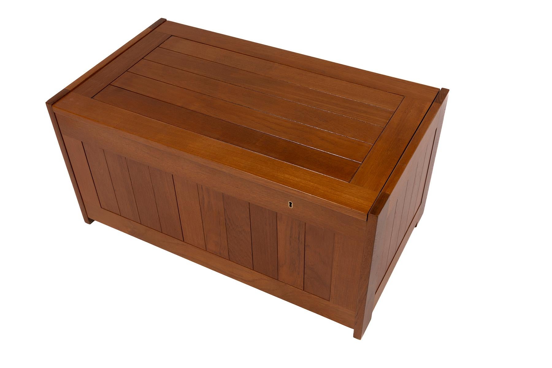 Teak & Leather Blanket Chest by Illums Bolighus For Sale 1