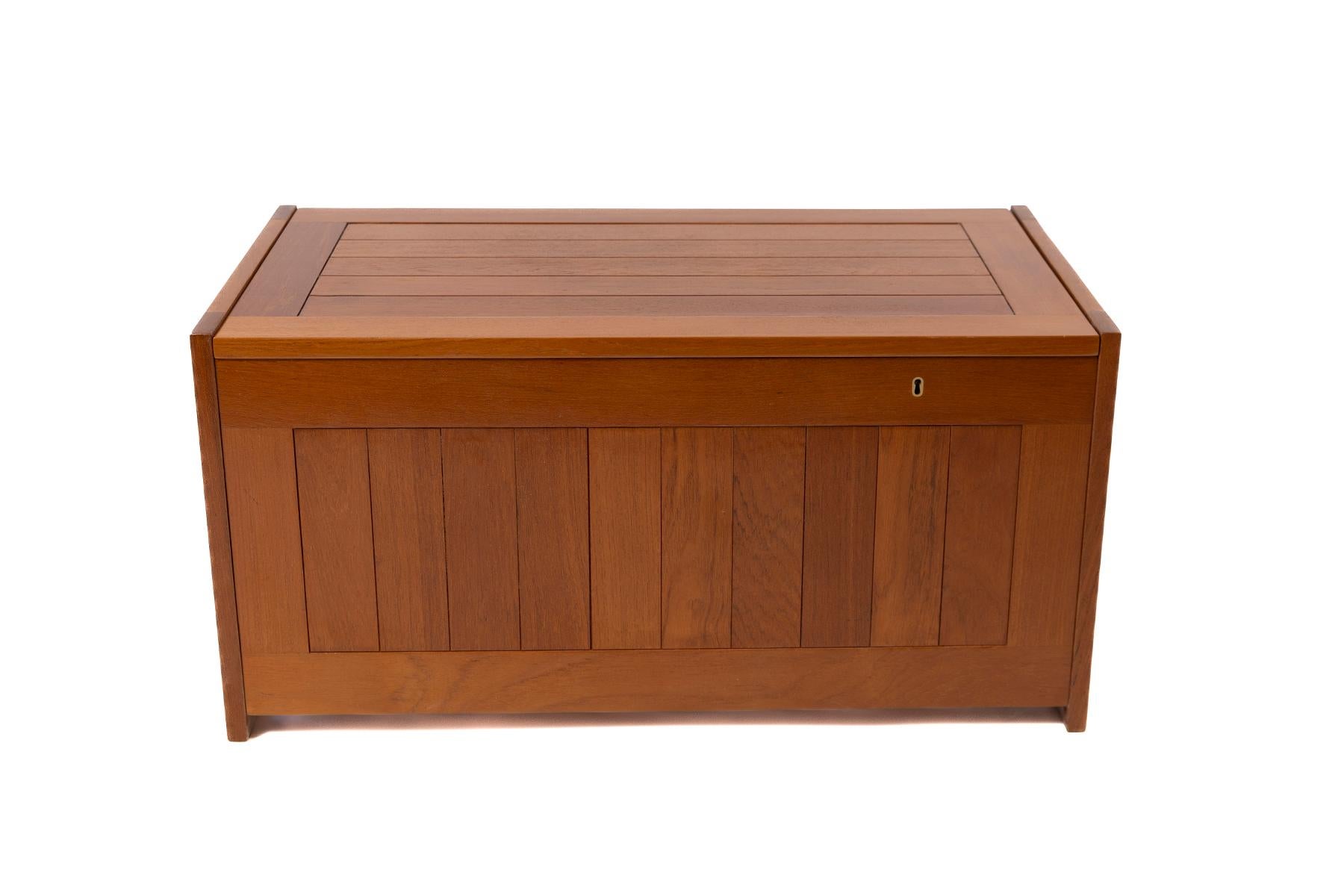 Teak & Leather Blanket Chest by Illums Bolighus For Sale 3
