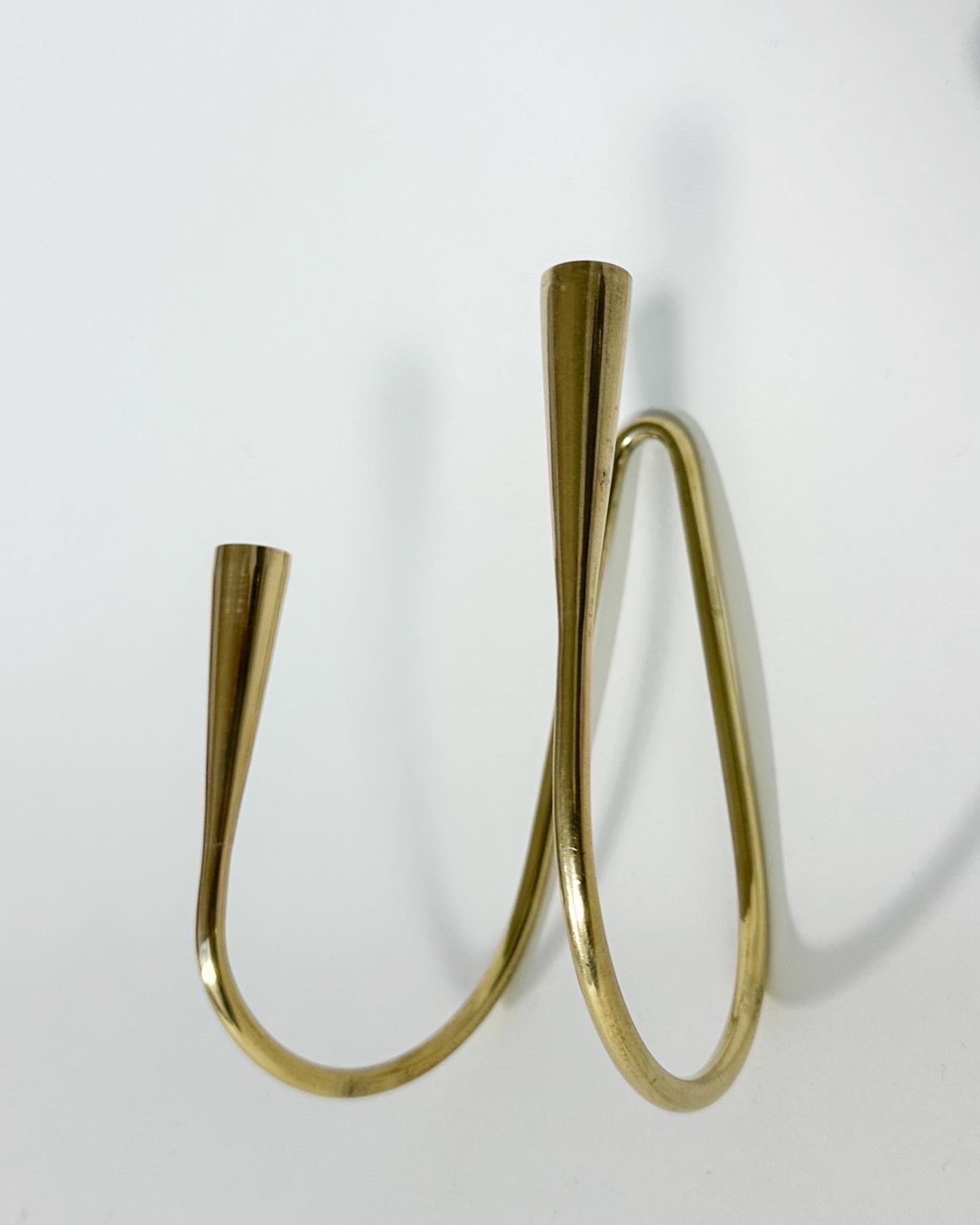 Illums Bolighus Wall Candelabra Brass Candle Holder Denmark 1950s In Good Condition In Basel, BS