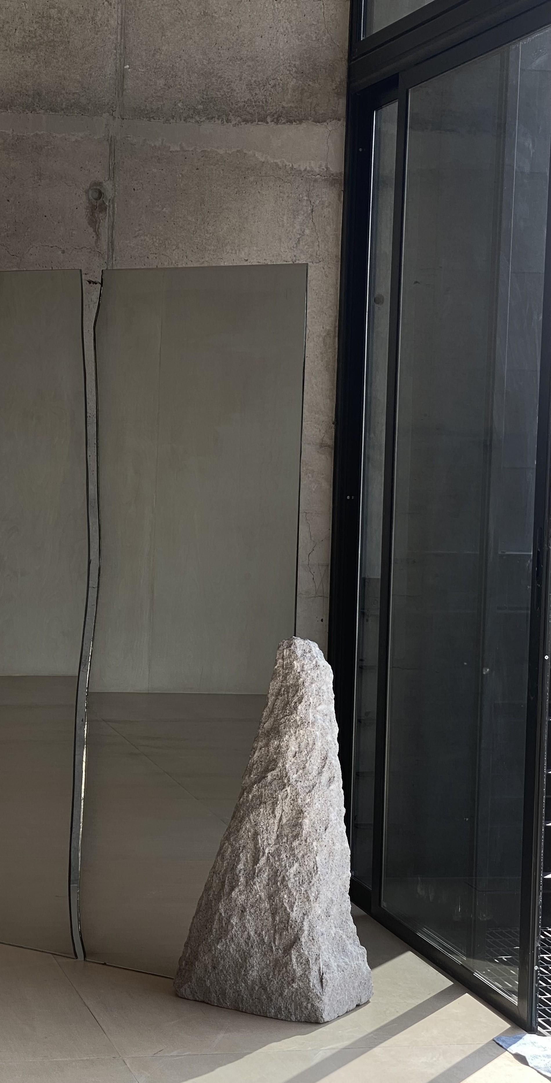 Illusio Single Mirror by Andres Monnier
One of a Kind.
Dimensions: D 80 x W 25 x H 190 cm
Materials: white Quarry Stone


Andrés Monnier is a Mexican artist born in Guadalajara but based in Ensenada. his purpose is to create sculptural pieces to