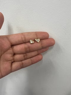 Illusion  0.40 carat Heart Cut Natural Diamond set Earring in 14k Gold