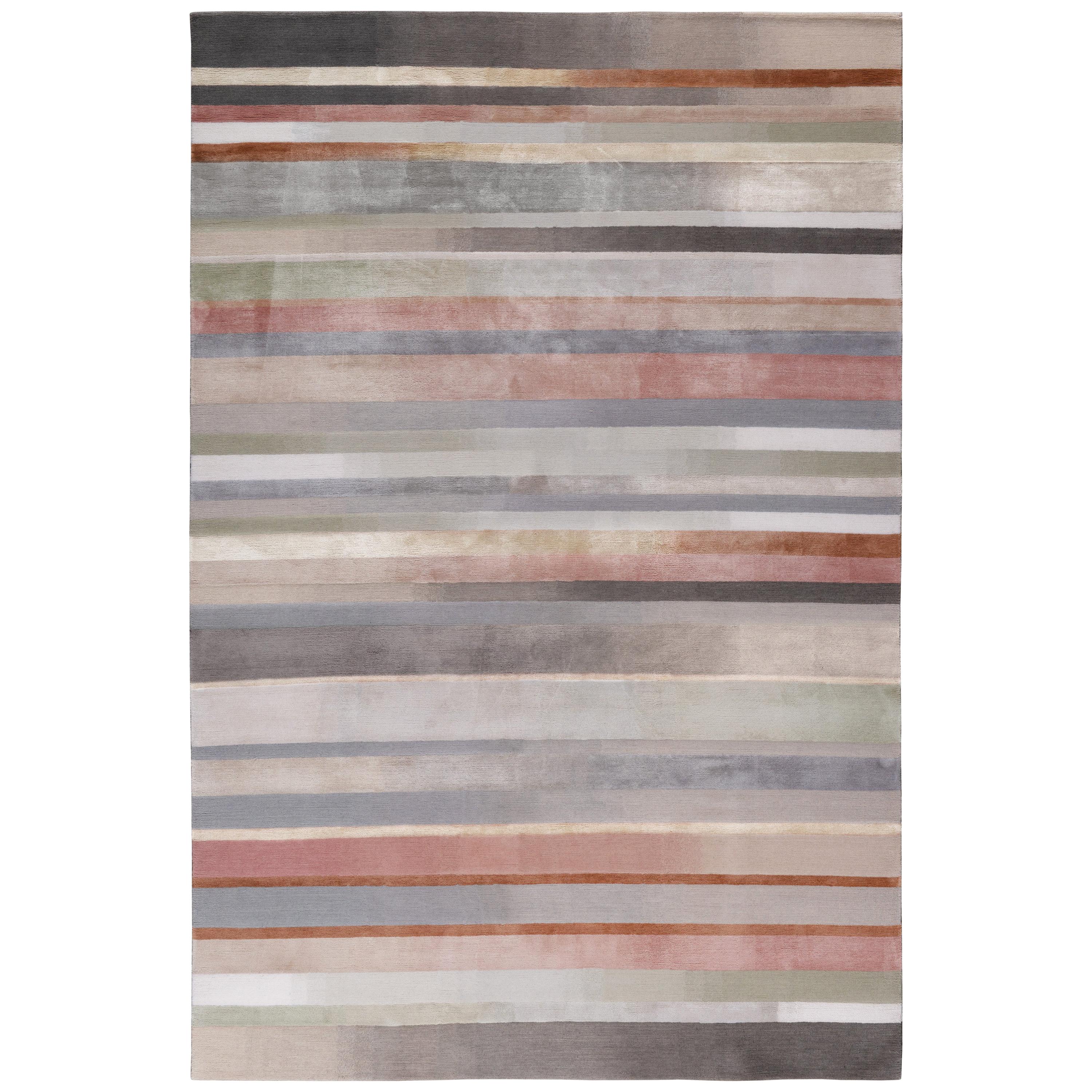 Illusion Hand-knotted 10'x7' in Wool and Silk by Paul Smith  For Sale