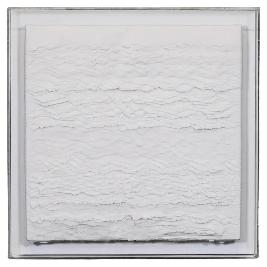 "Illusion" Abstraktes strukturiertes Papierkunstwerk in zeitgenössischen neutralen Tönen