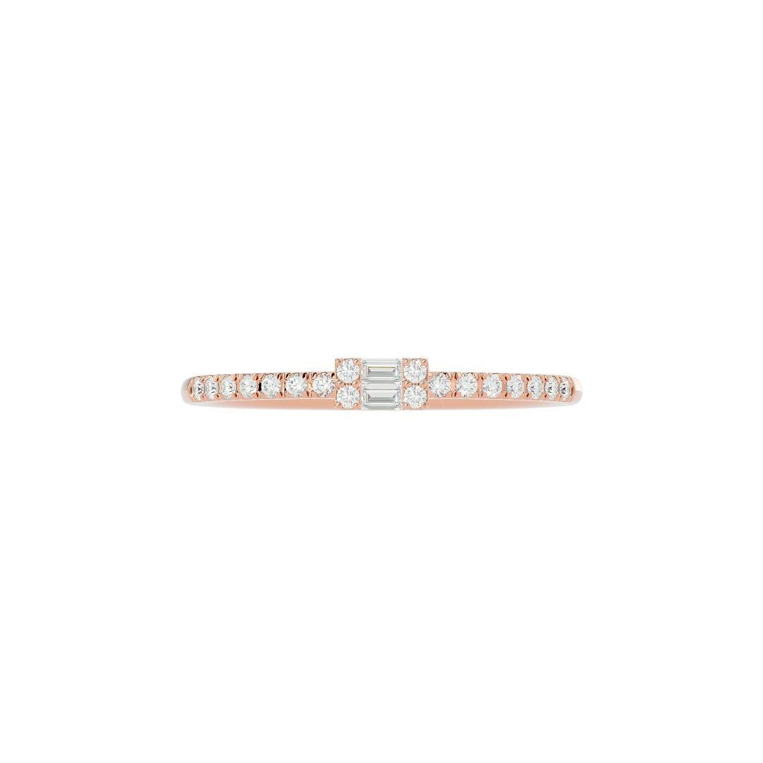 Elements
Remember to make the moments last: Our Illusion Baguette Diamond Band will always hold a special place in your heart. The stunning combination of diamonds, woven together with gold and set on a slender band, creates an elegant statement