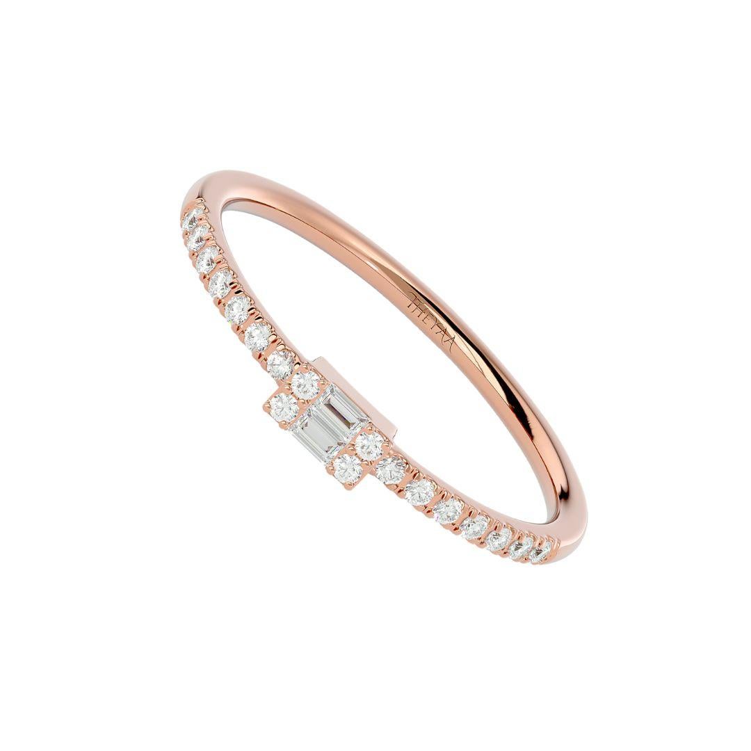 Illusion Baguette-Diamantband aus 18 Karat Gold im Zustand „Neu“ im Angebot in บางรัก, TH