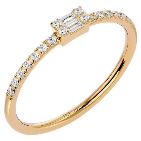 Illusion Baguette Diamond Band In 18 Karat Gold For Sale