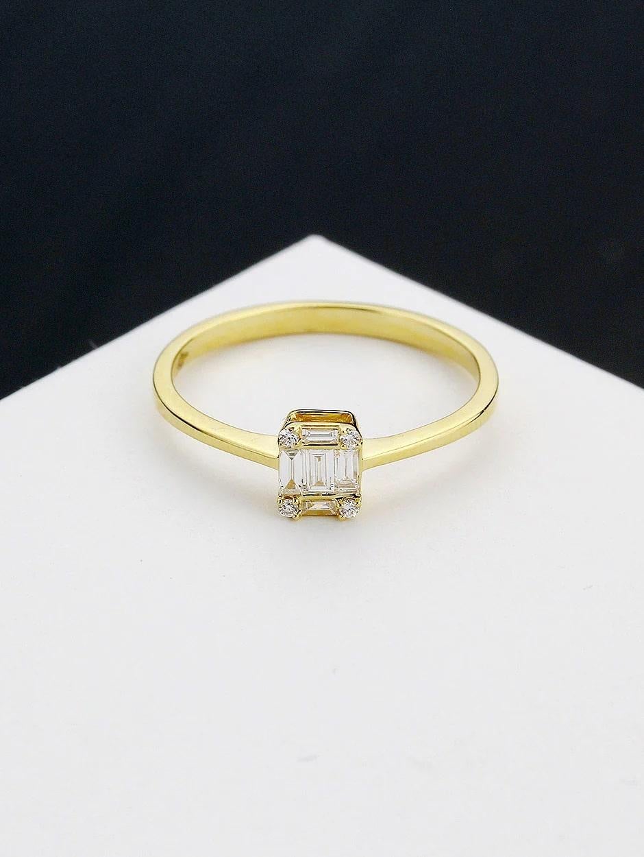 Customizable Illusion Baguette Disguise Yellow-Rec Ring For Sale at 1stDibs