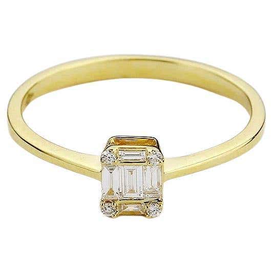 Customizable Illusion Baguette Disguise Yellow-Rec Ring For Sale at 1stDibs